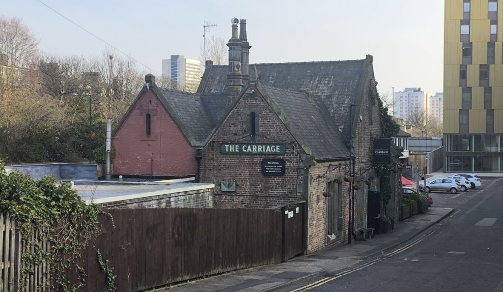 The Carriage Pub at the old railway station in Jesmond Newcastle