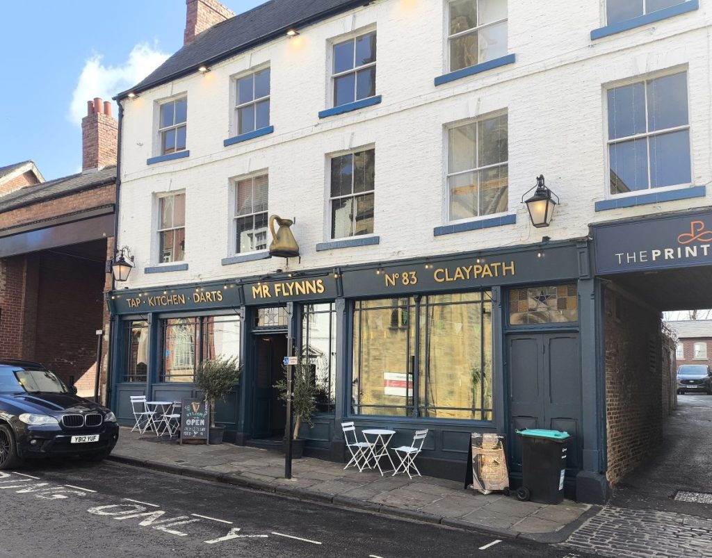 External of Mr Flynn's Pub, formerly The Big Jug on Claypath, Durham