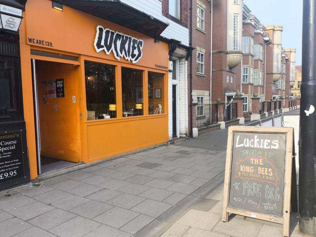 Exterior of Luckies Bar on Jesmond Road Newcastle
