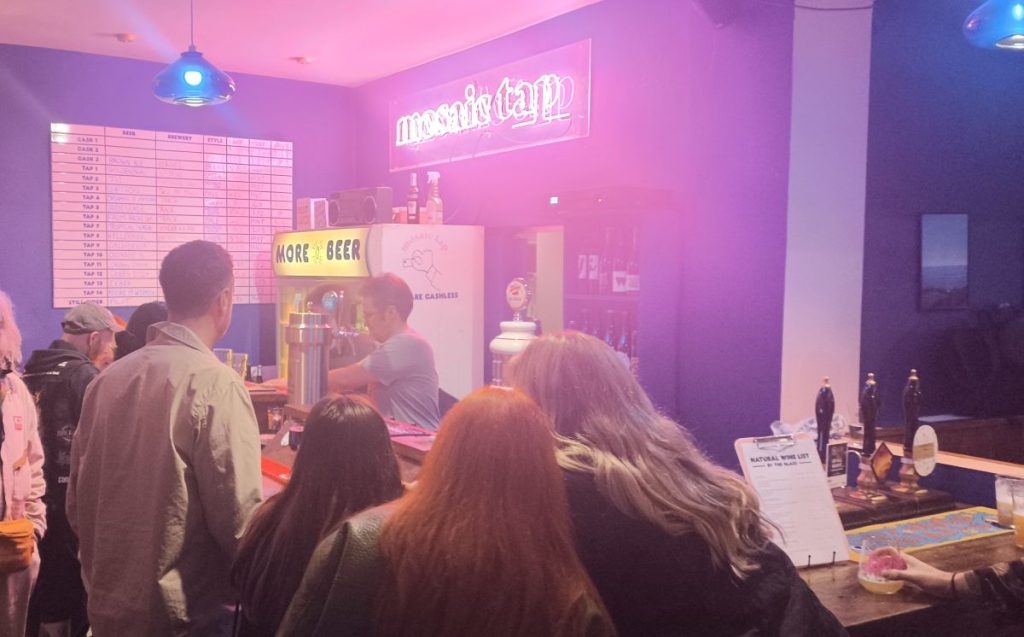 The bar of the Mosaic Tap located on Pink Lane Newcastle 