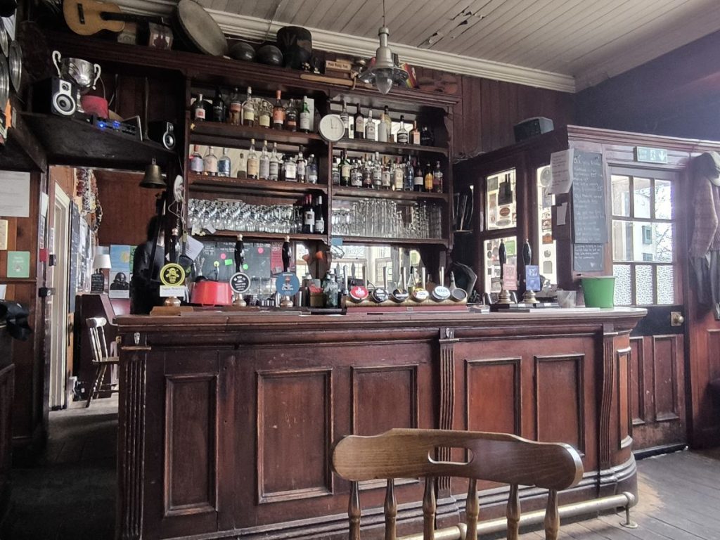 The bar at the Cumberland Arms at Ouseburn, Newcastle