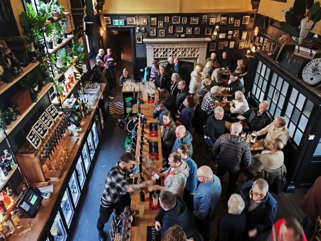 Interior of the Scott & Brassey, Carlisle showing the bar and interior of the pub