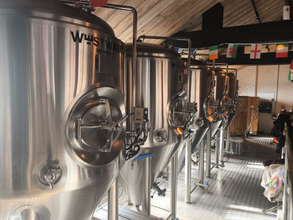 West Walls Brewing Co fermenters inside the bar in Carlisle