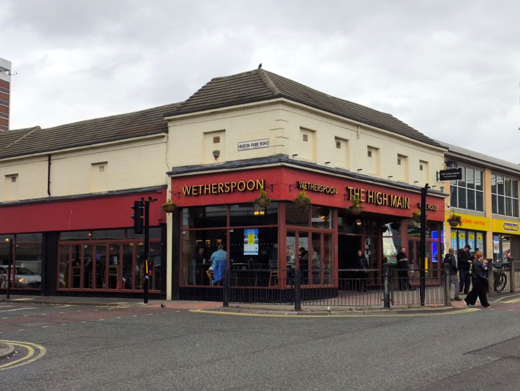External view of the Wetherspoon pub, The High Main on Shields Road, Byker, Newcastle.