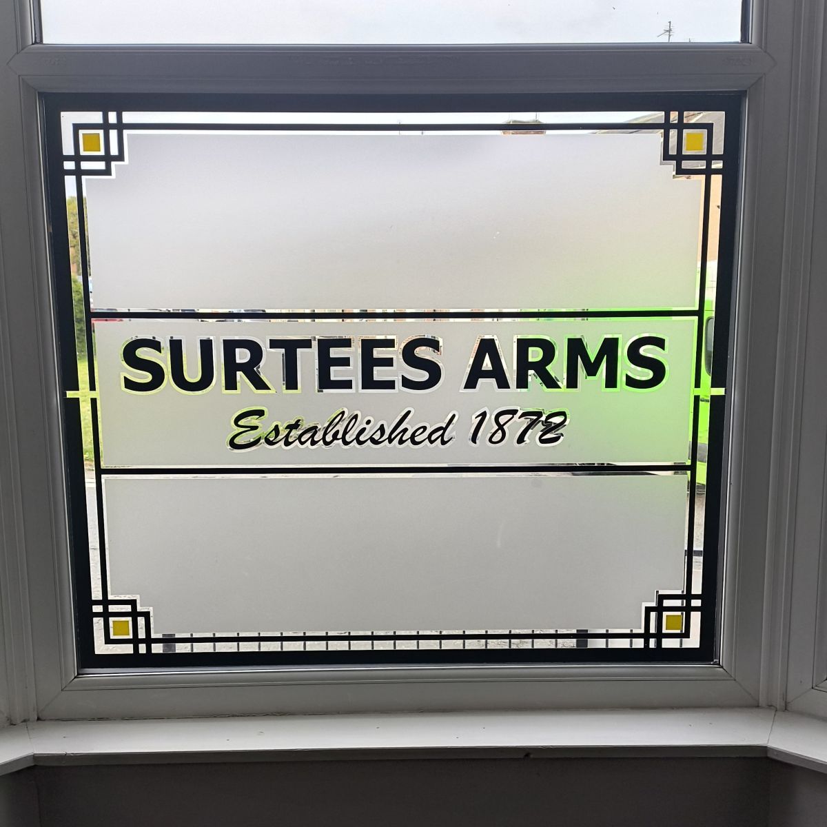 Feature Window at the Surtees Arms Pub In Ferryhiill, Durham
