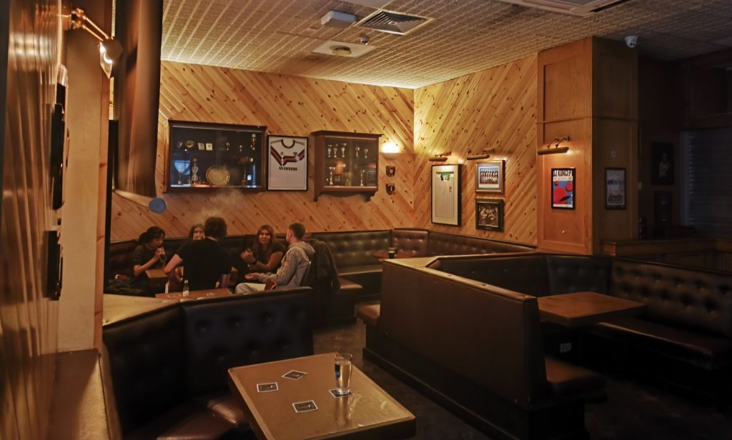 The snug area of the games room at the Ulster Sports Club in Belfast.