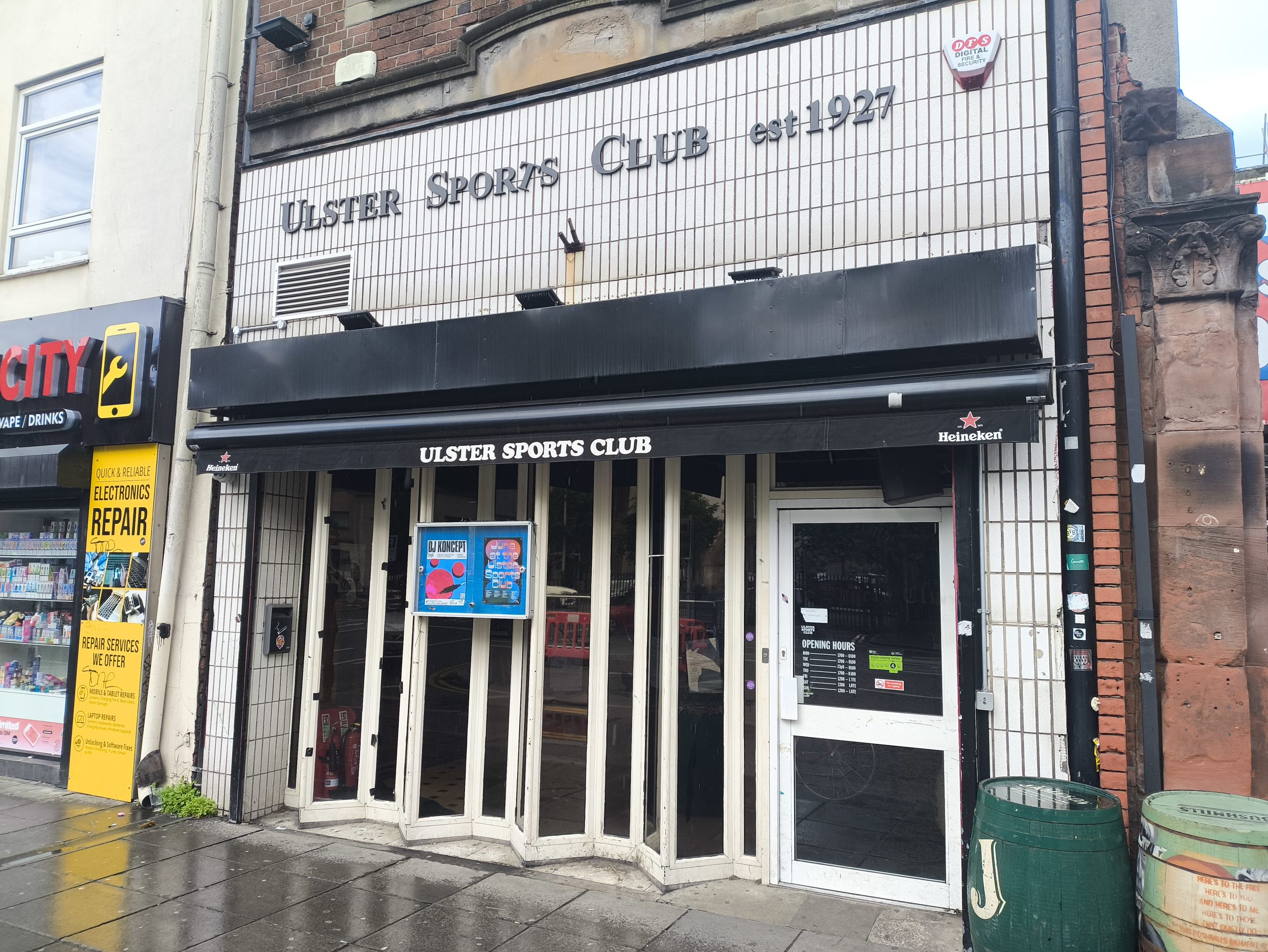 Exterior of the Ulster Sports Club in Belfast