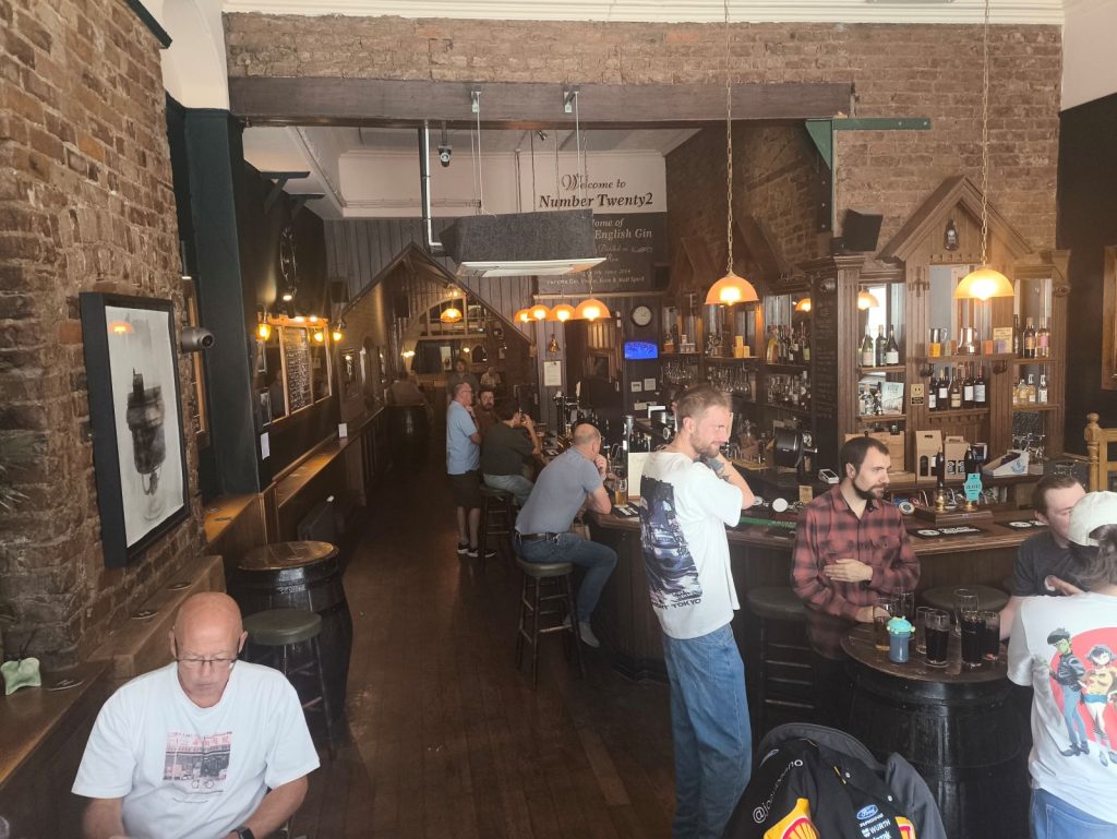 The bar at Number Twenty2, Darlington with customers enjoying the hospitality.